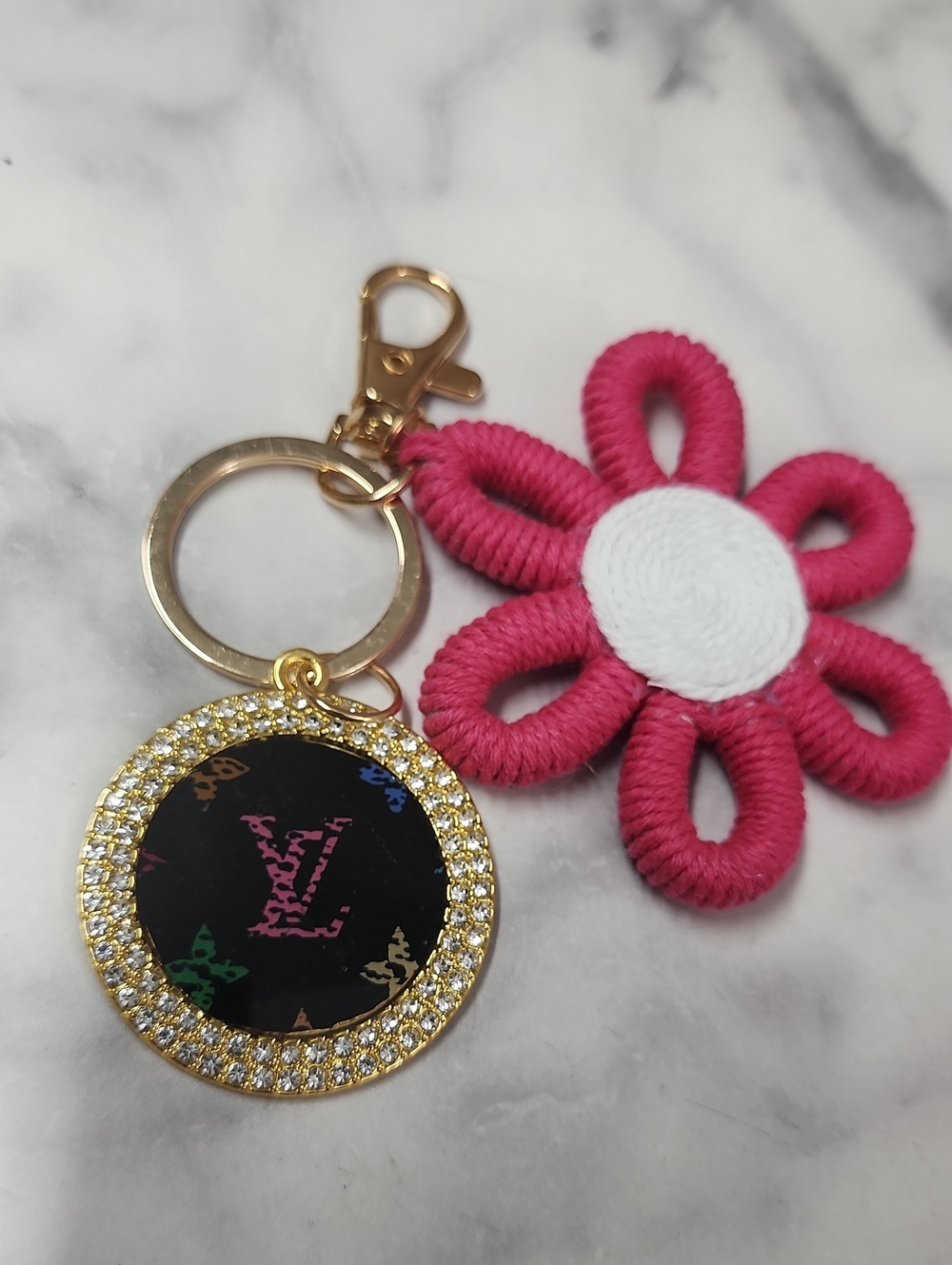 Repurposed Upcycled Multicolor Canvas Bag Charm
